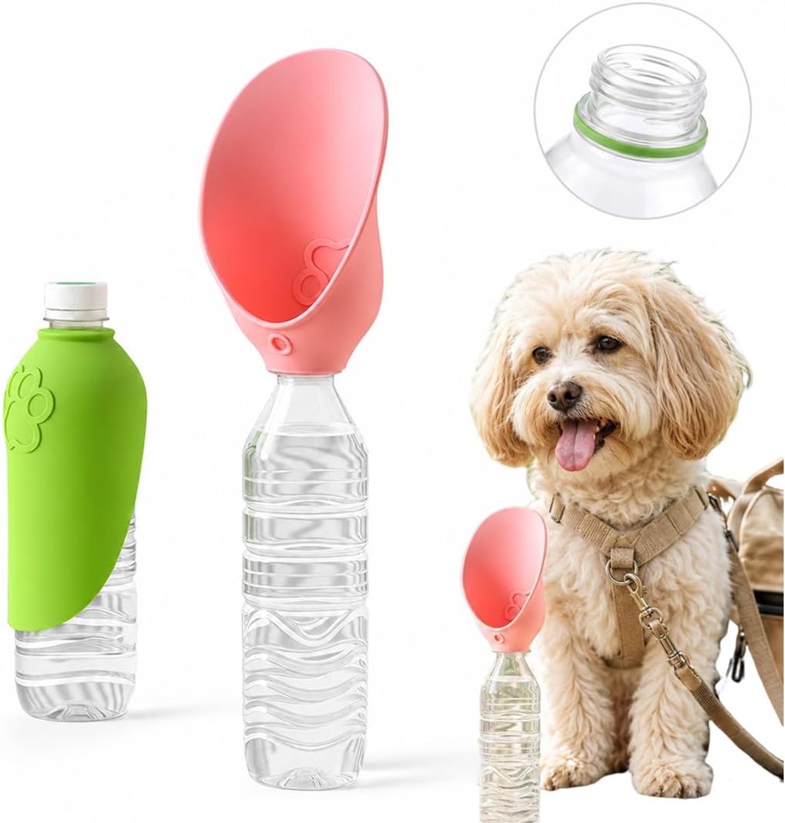 SnelShoppen - Draagbare Drinkbak voor Honden, Opvouwbaar, BPA-vrij, Siliconen, Ideaal voor Wandelen, Kamperen, Stranddagen en Outdooractiviteiten