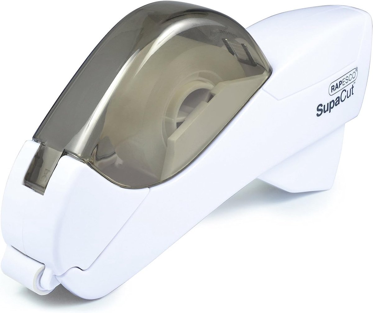 SnelShoppen - Automatische Adhesive Tape Dispenser met 2 Rollen Witte Plakband - Handige Tape Snijmachine voor Kantoor, Huis, Feest en Creatief Gebrui