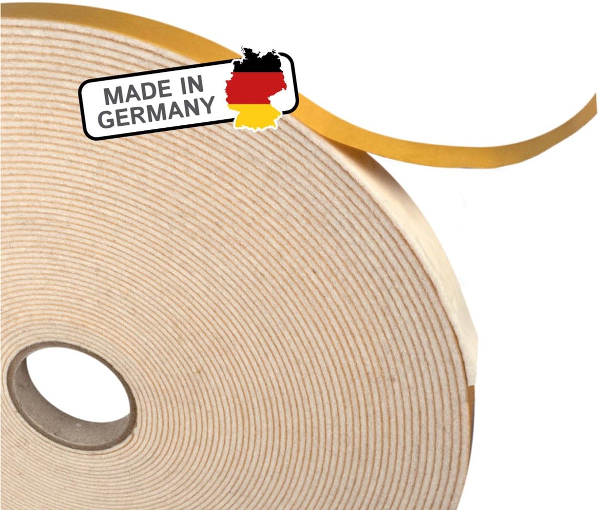 SnelShoppen - Zelfklevende Vilt Tape 10 mm Breed, 1.5 mm Dik, 5 m Lang, Wit, Ideaal voor Geluidsisolatie, Raam- en Deurafdichting