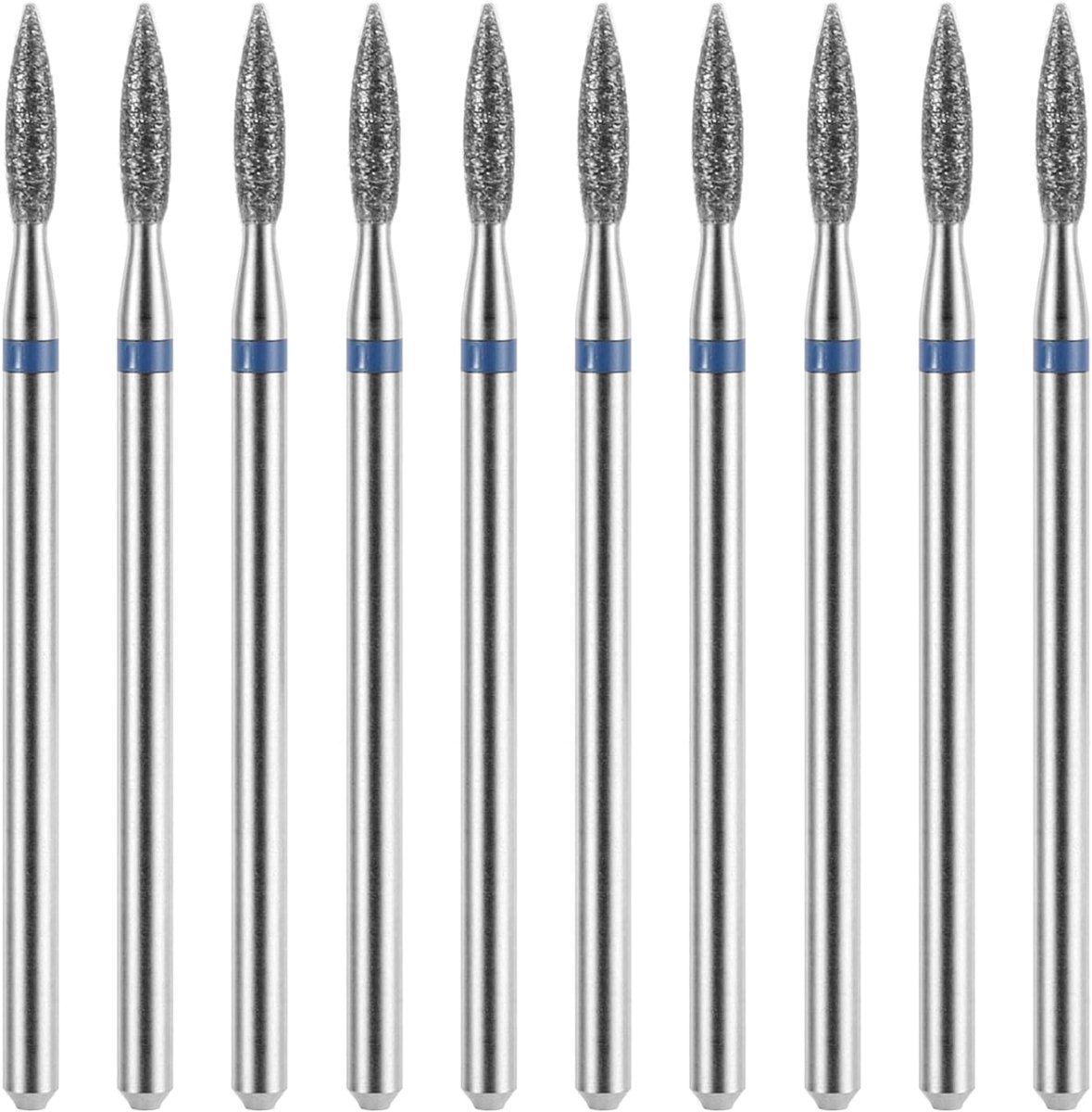 SnelShoppen - 10-delige Set Nagelboor Bits en Vijl voor Manicure - Diamant Vlam Snijder, Roestvrijstalen Gereedschap met Pencil Case - Voor Stugge Cut