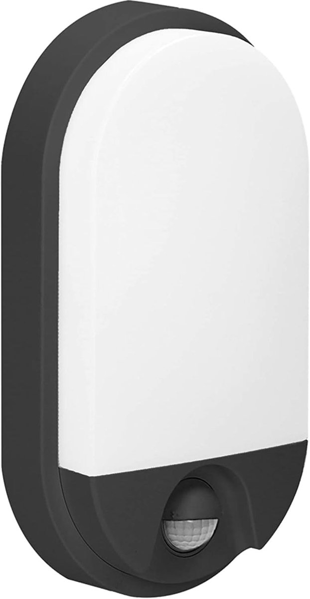 SnelShoppen - LED Buitenlamp met Bewegingssensor 15W, 1100lm, 4000K, IP54 - Moderne Tuinverlichting in Zwart voor Balkon, Patio en Tuin