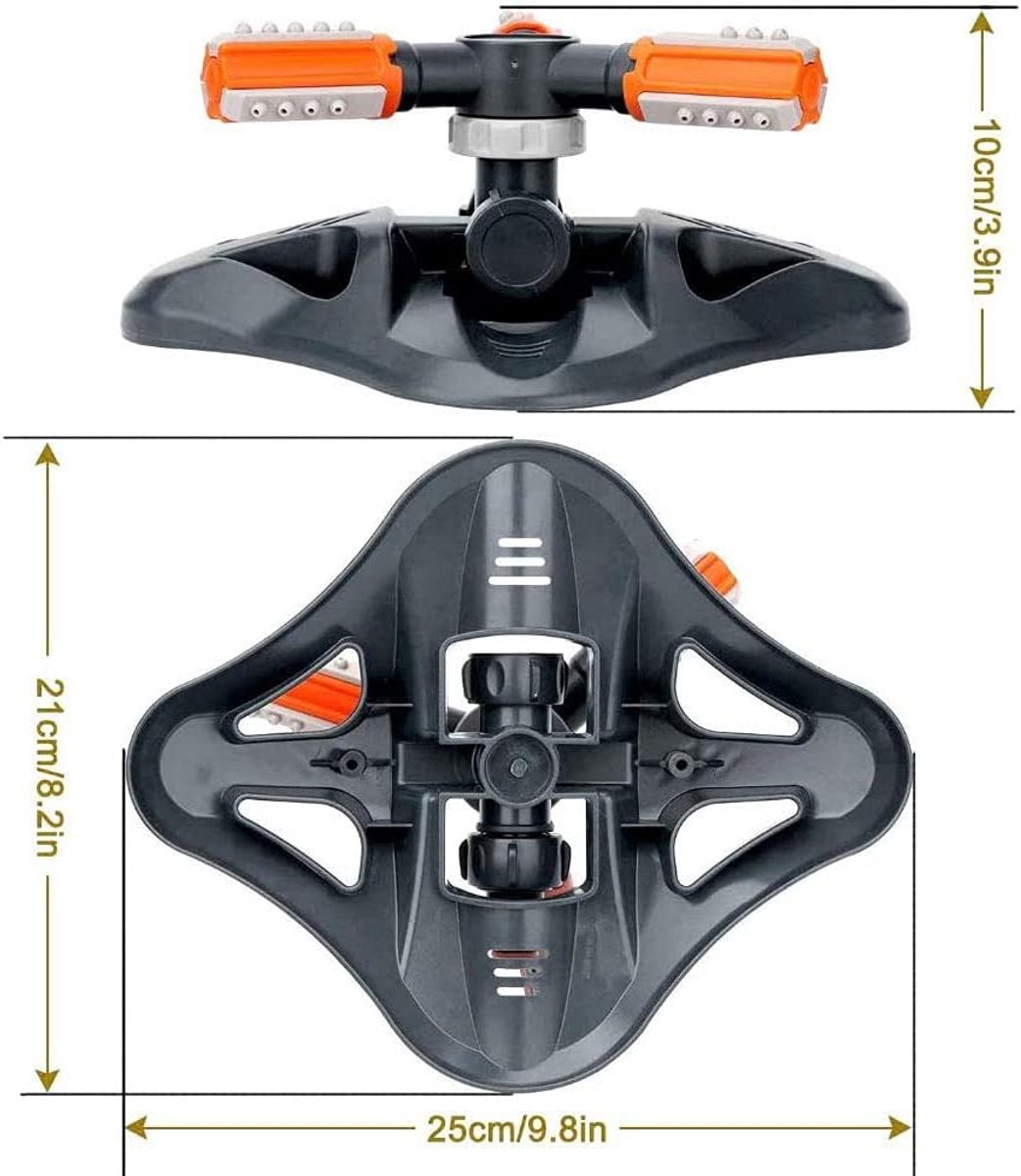 SnelShoppen - Automatische Tuinsproeier, 3 Armen 360° Draaibare Grondsproeier voor Tuin, Gras, Planten, Bloemen, Groenten, ABS Kunststof, Roestvrij, I