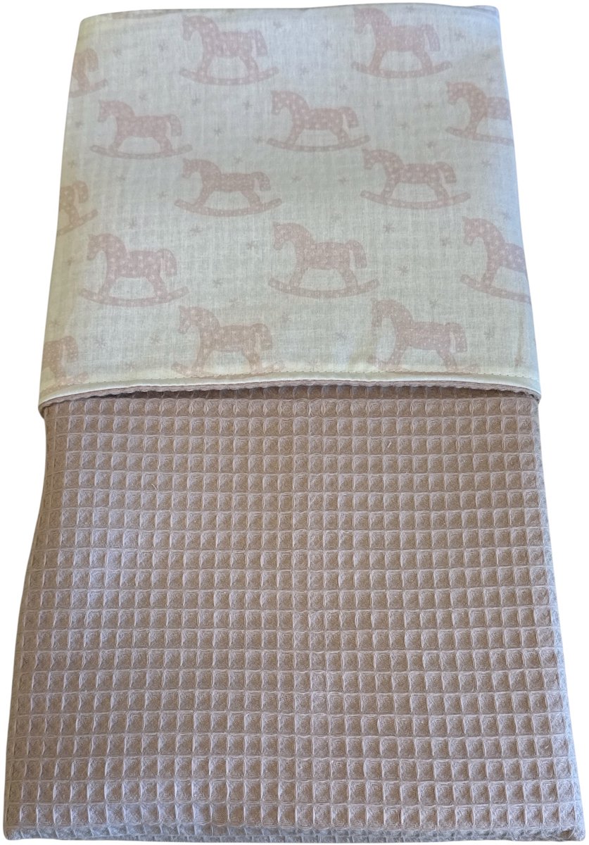 baby deken kinderwagen deken wieg deken oud roze hobbelpaard 60 x 90 cm