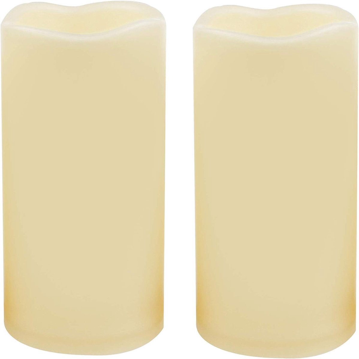 SnelShoppen - 2PCS 3" x 6" Waterdichte Buiten Batterij Aangedreven Flameless LED Pilaren met Timer Flickering voor Lantern, Tuin, Patio, Feest, Bruilo