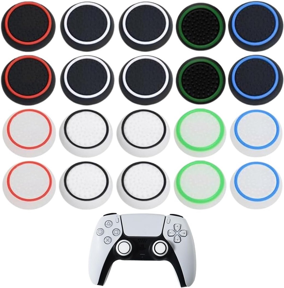 SnelShoppen - Analoge Stickafdekkingen voor Playstation 4 - 20 Antislip Joystick Doppen - Duurzame Siliconen Grip Doppen - Perfect voor Gaming Bescher