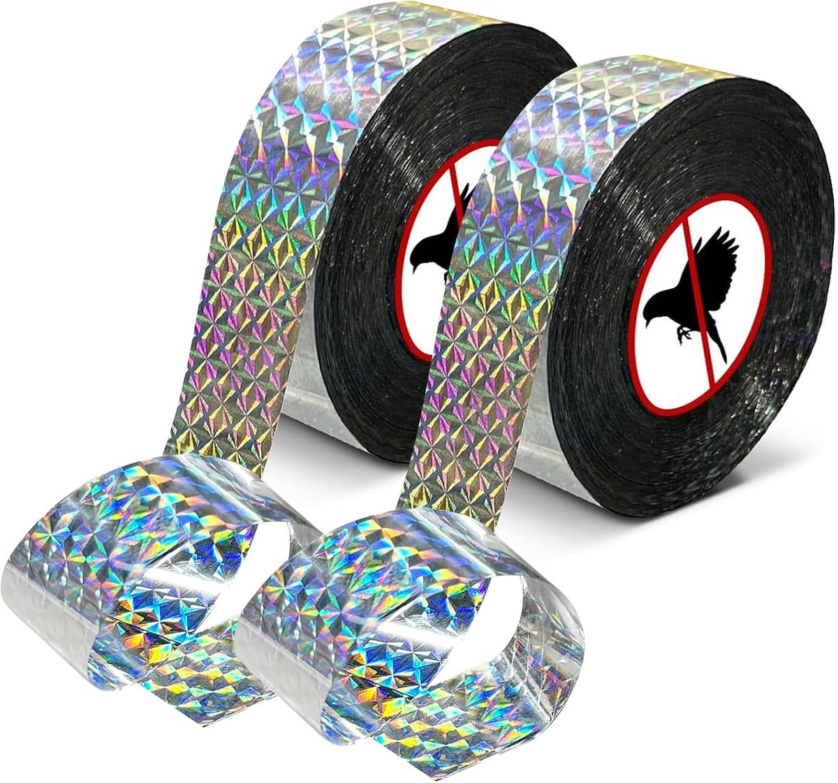 SnelShoppen - Vogelafweerband 50m x 2,4cm - Reflecterende Holografische Band tegen Duiven en Vogels voor Tuin, Boomgaard en Terras - Milieuvriendelijk