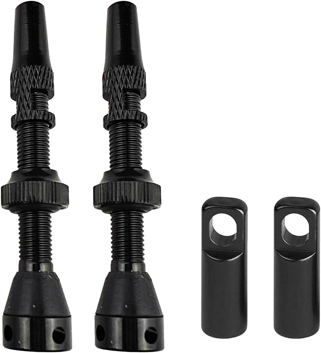 SnelShoppen - 2 pcs Presta Tubeless Ventielen Aluminium, 44mm, Lichtgewicht Fietsventielen, Slangloos, Inclusief Ventielkern Verwijder Tool en Caps, Z