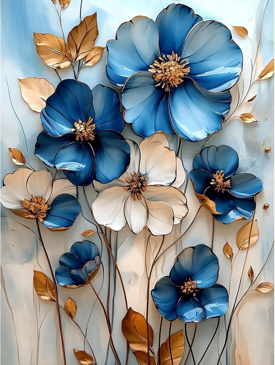 SnelShoppen - Paint by Number voor Volwassenen - Bloemen Schilderen op Canvas Kit met Acrylverf en Penseel - DIY Kunstset voor Thuisdecoratie 30x40 cm