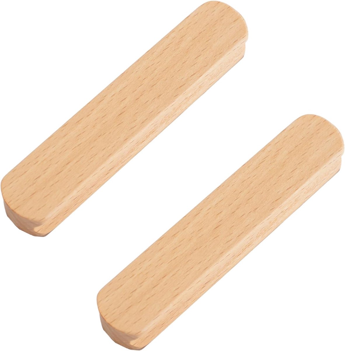 SnelShoppen - Zelfklevende Meubelknoppen - 2 Stuks Houten Handgrepen - Geen Boren Nodig - Direct Te Monteren Voor Kast, Badkamer, Dressoir - Natuurvri