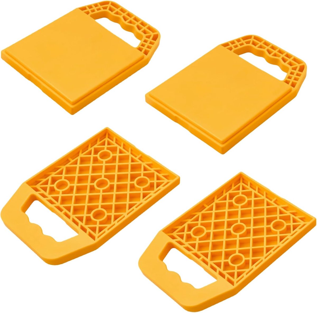 SnelShoppen - Steunplaten voor Caravans en Campers - 4 Stuks Stapelbare Antislip Onderleggers voor Steunblokken - Ideaal voor Zachte Ondergrond zoals