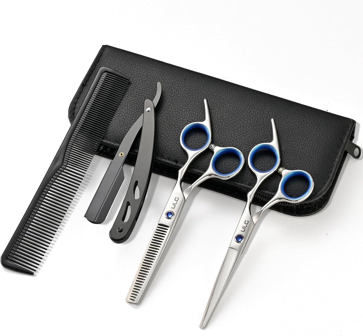 SnelShoppen - Professionele Haar Knip Scharen Set - ULG Thinning Scharen - Texturizing Salon Scharen - 16.5cm - Zilver - Perfect voor Kappers en Thuis
