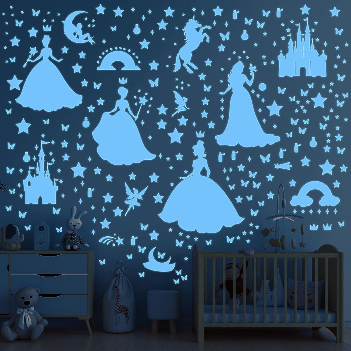SnelShoppen - Sterren Plafond Lamp Wandstickers 3 Stuks Verwijderbaar en Herbruikbaar Feestelijke Regenboog Vlinder Wanddecoratie voor Kinderen Jongen