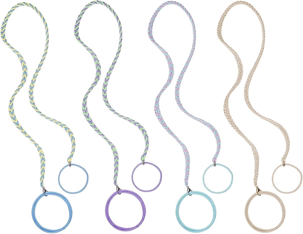 SnelShoppen - 4 Stuks Haar Elastiekjes voor Dames - Sterk Elastisch Gevlochten Haarelastiek - Voor Dik en Lang Haar - Sportieve Casual Kleuren - Ideaa