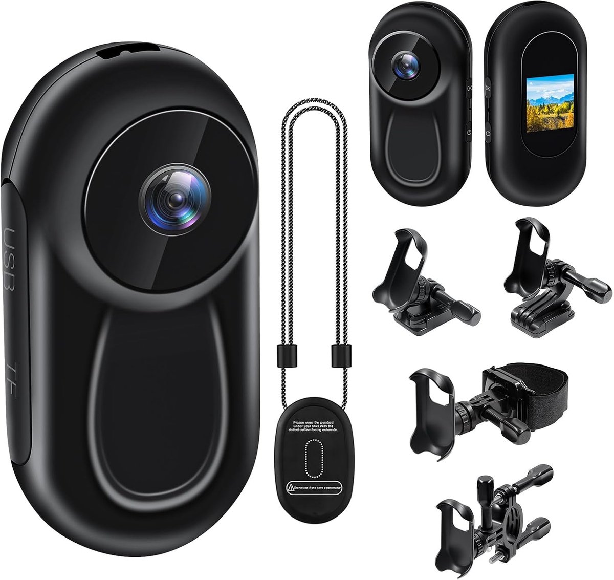 SnelShoppen - Mini Actiecamera 120° voor Fiets en Motor, Draagbare 0,85 inch Display, Magneetaansluiting, Compact en Lichtgewicht, Ideaal voor Avontuu