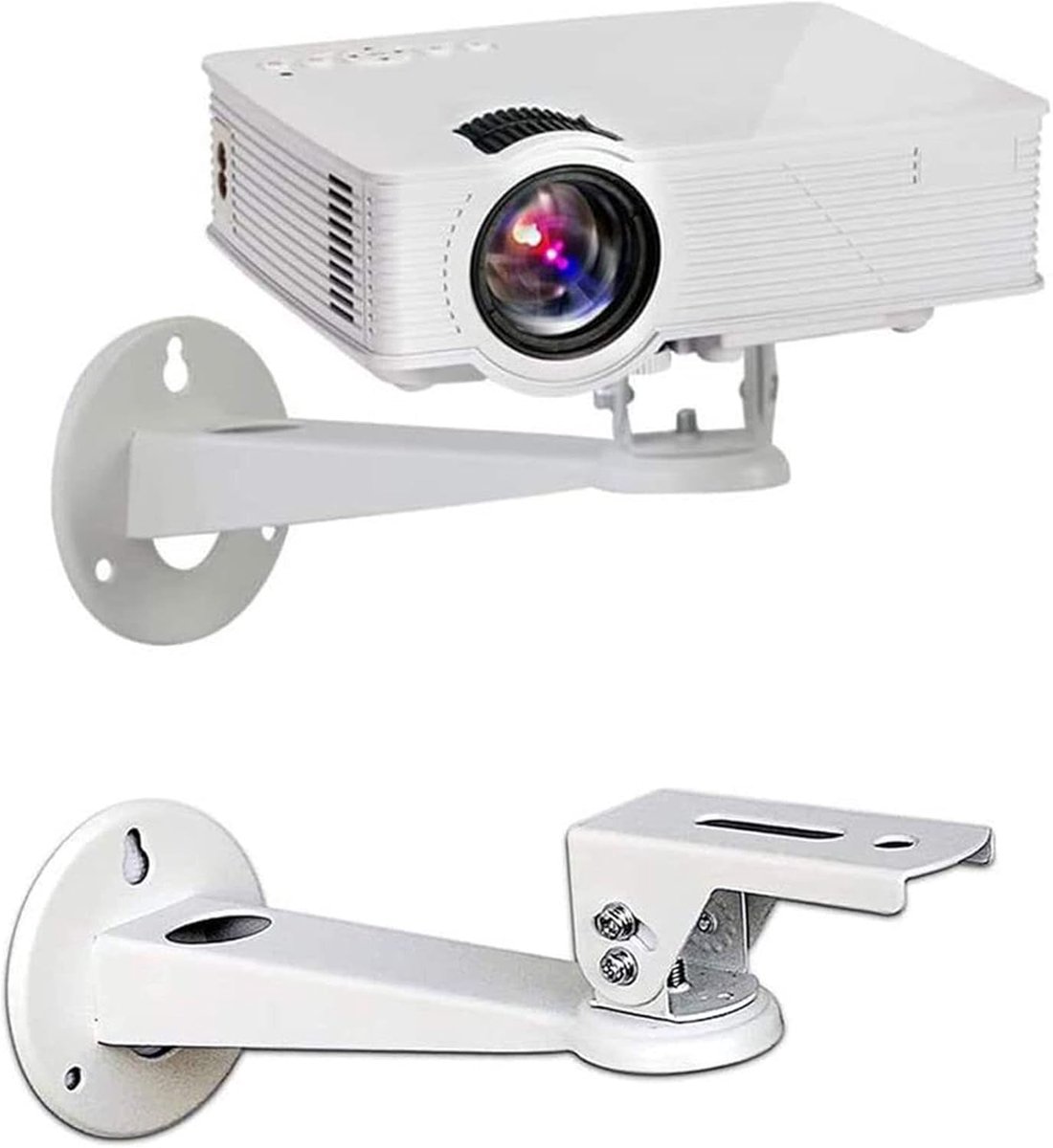 SnelShoppen - Projector Wandbeugel 360° Rotatable - Schokbestendige Metaal Wandmontage voor Mini Projector & Beveiligingscamera's - Voor Thuis, Kantoo