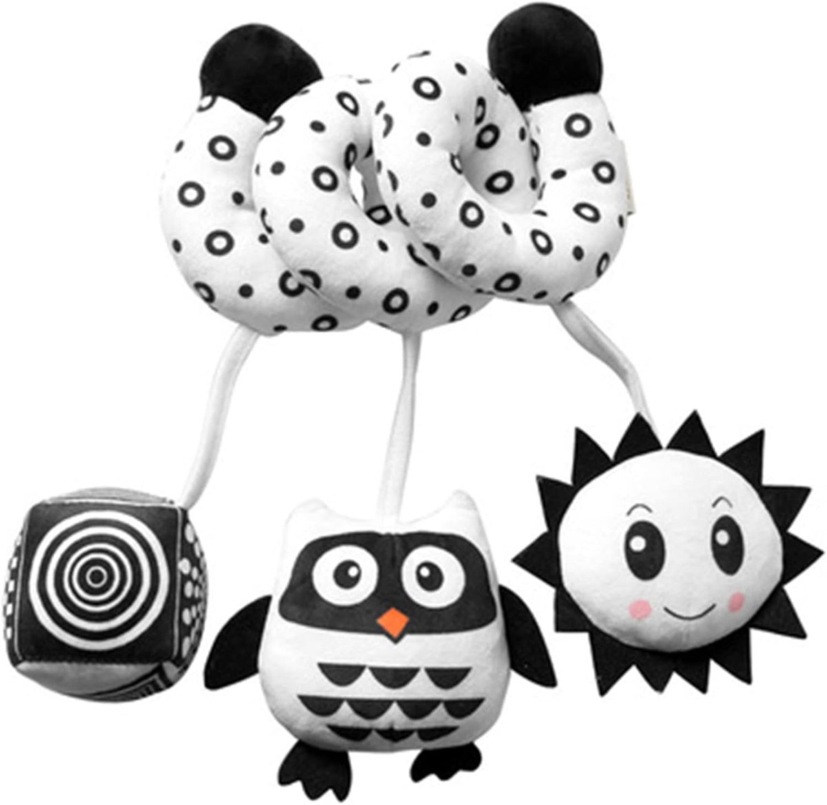 SnelShoppen - Baby Activiteiten Spiral Necklace - Knuffelspel voor Baby's en Peuters - 0+ Maanden - Met Bel - Multifunctioneel voor Bed, Speelpen, Kin