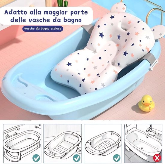 SnelShoppen - Newborn Badkussen Badverkleiner voor Pasgeborenen Universale Badkuip Antislip Mat Voor Veilig en Comfortabel Badderen van Snelshoppen — afbeelding 4