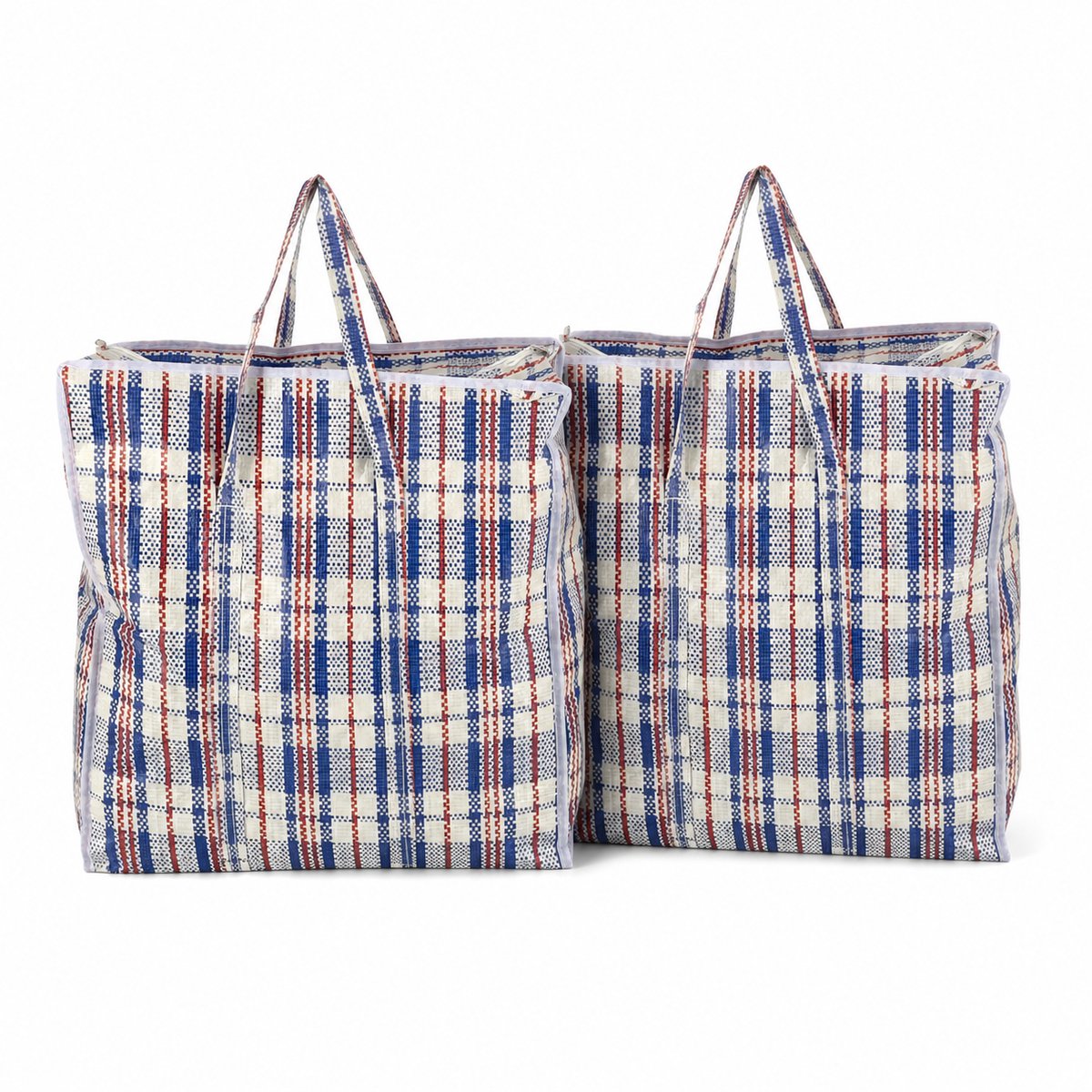Opbergtas met Rits 30L – 2 Stuks Grote Opbergtassen voor Kleding, Wasgoed en Beddengoed – Big Shopper – Boodschappentas en Verhuistas – 40 x 43 x 18 cm