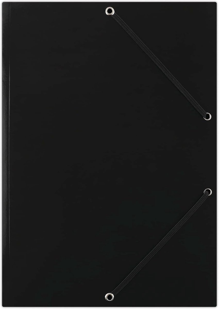 SnelShoppen - Premium Hoekspanfolder A4 - Sterk Karton 400 GSM - Zwart - 50 Stuks - Ideaal voor Kantoor, School en Documentbeheer