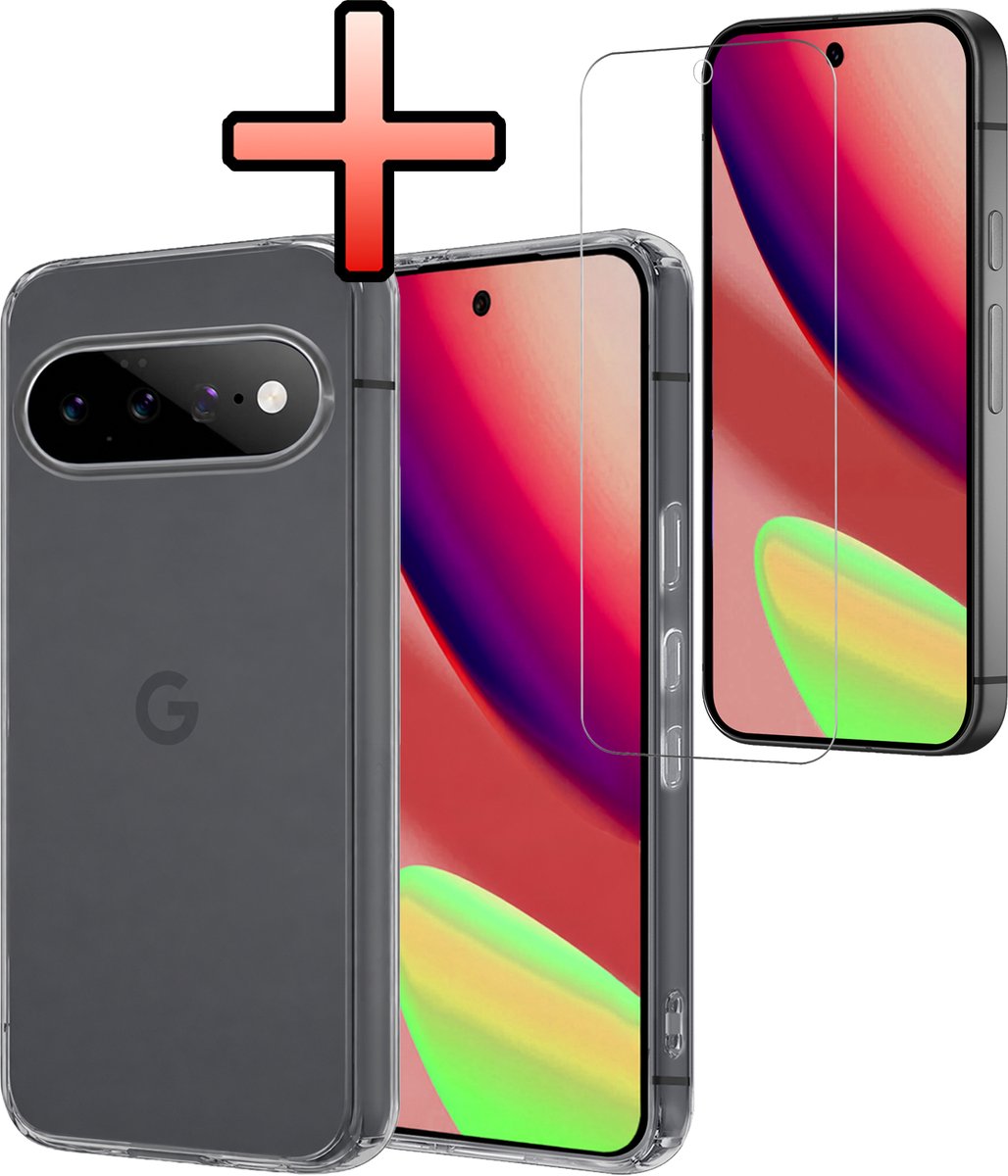 Hoesje - Met Screenprotector - Geschikt voor Google Pixel 11 Pro - Sterk & Shockproof - Back Cover - Siliconen Case - Telefoon Hoes - Transparant