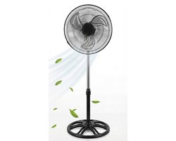 Krachtige Statiefventilator - Tafelventilator- 60W - 25CM - 3 Snelheden - Zwart -