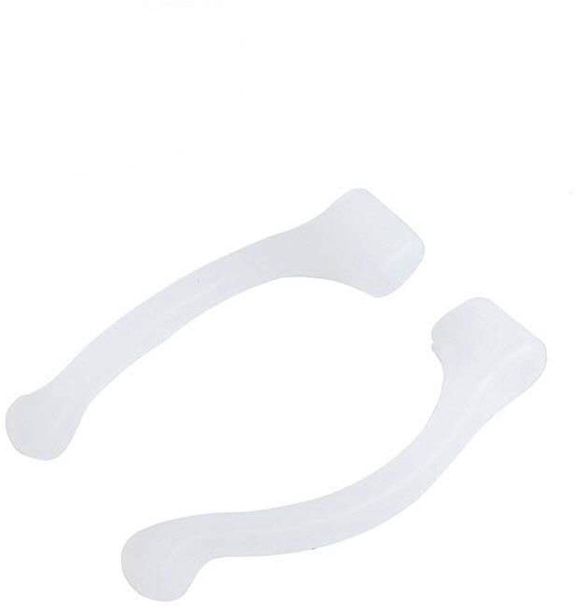 Fyfanie - 4 stuks Zachte Siliconen Brilhouder Oorsteunen Antislip -Universeel voor Leesbril en Zonnebril - Voorkomt Vallen - Kleur: wit