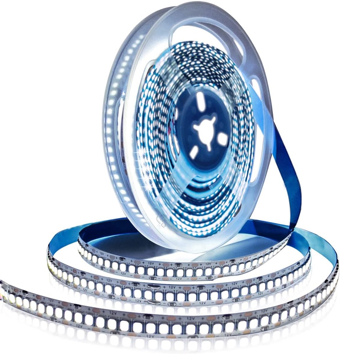 SnelShoppen - LED Strip 12V Wit 6000K 5m SMD 2835 Superhelder 1200 LEDs voor Slaapkamer, Keuken, Feesten, Decoratie, IP20