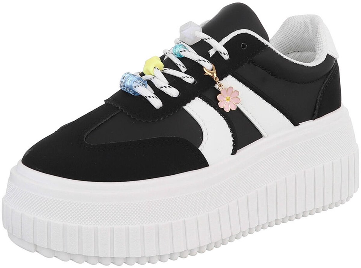 Sneaker - Platformzool en veters - Dames Mt:40