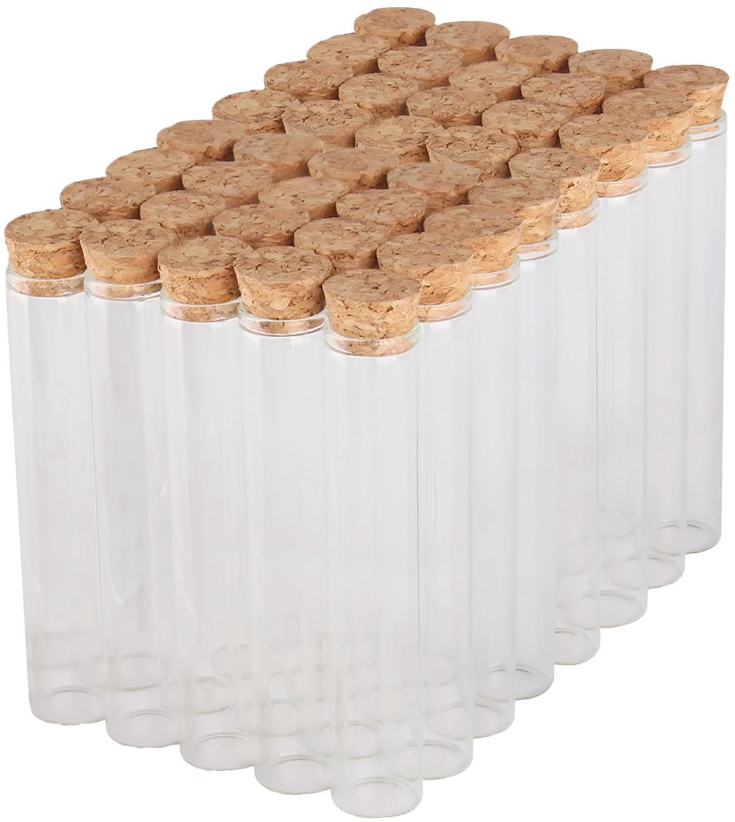SnelShoppen - Set van 40 Glazen Test Tubes met Kurk - 15 cm x 3 cm - Decoratieve Flessen voor Suiker Dipping - Perfect voor Feesten, Keuken en Creatie