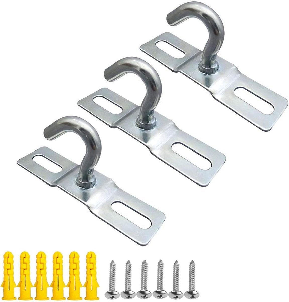 SnelShoppen - 3 Pack Plafondhaak 68mm Chandelier Bevestigingsplaat Heavy Duty IJzer Gegalvaniseerd voor IKEA Lampen Plafondventilatoren Bloemmanden De