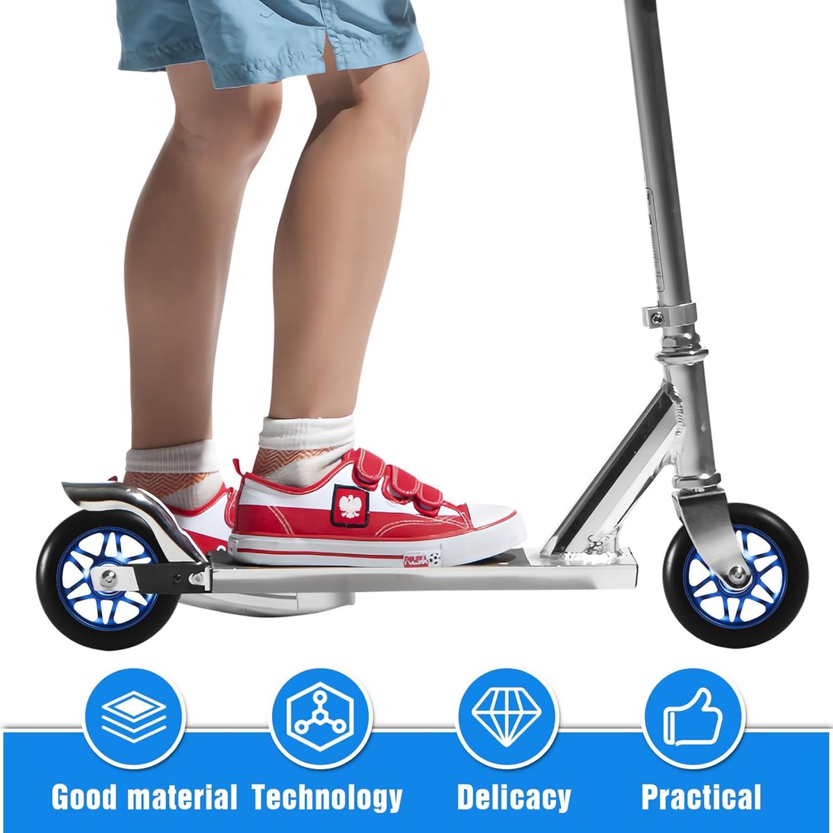 SnelShoppen - Stunt Scooter Wielen 100 mm - 2 Stuks Aluminium Vervangwielen met ABEC-9 Lagers voor Stunt Scooters en Kick Scooters - Duurzaam en Slijt