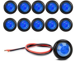 SnelShoppen - 10 Pack Waterproof LED Lichten, Onderwater LED Verlichting, 12V Navigatie Lichten, Duurzaam en Corrosiebestendig, Blauw voor Tuin, Campi