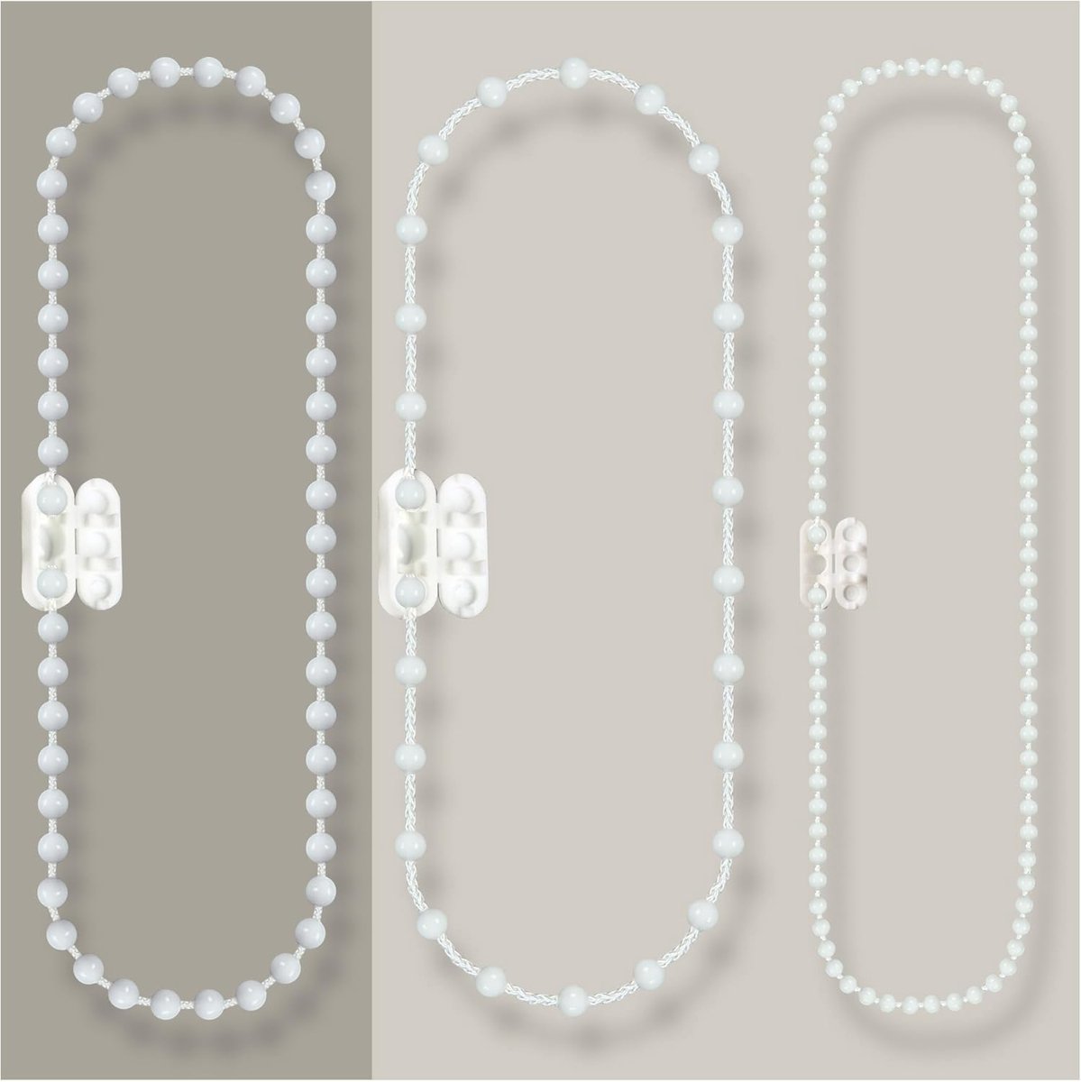 SnelShoppen - PVC Rolgordijn Ketting 120 cm - Bediening Chain voor Rolgordijnen, Jaloezieën, Lamellen - Wit - 4.5 x 6 mm - Geschikt voor Thuis, Kantoo