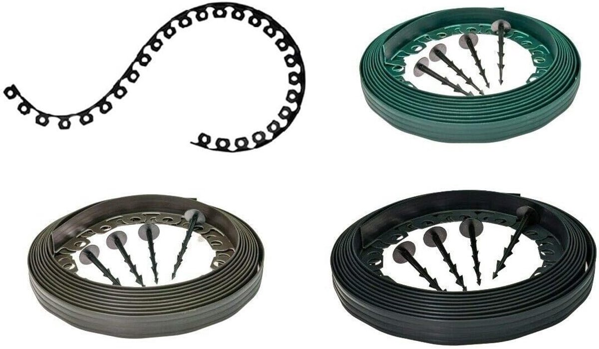 SnelShoppen - Flexibele Tuinrand - Zwart Plastic Tuinrand met 6 Lengtes (10m, 20m, 30m, 40m, 50m, 100m) en 2 Hoogtes (4cm en 6cm) - Perfect voor Bloem