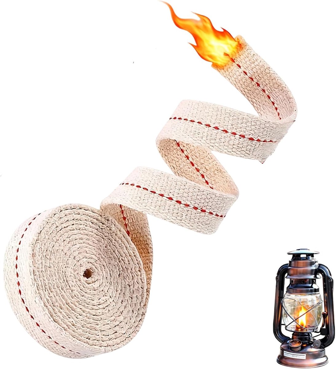 SnelShoppen - 2m x 25mm Katoenen Olielamp Wick - Vervangende Olie Lampen en Olie Branders - Premium Katoen voor Tuin Fakkels, Lantaarns en Petroleum L