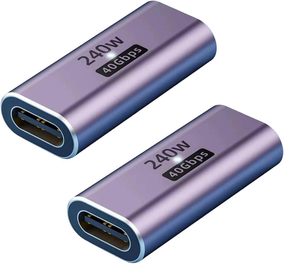 SnelShoppen - 2pcs USB C Coupling 40Gbps - 240W PD USB C naar USB C Adapter, Ideaal voor 8K@60Hz Video Overdracht, Compatibel met Laptop, MacBook en A