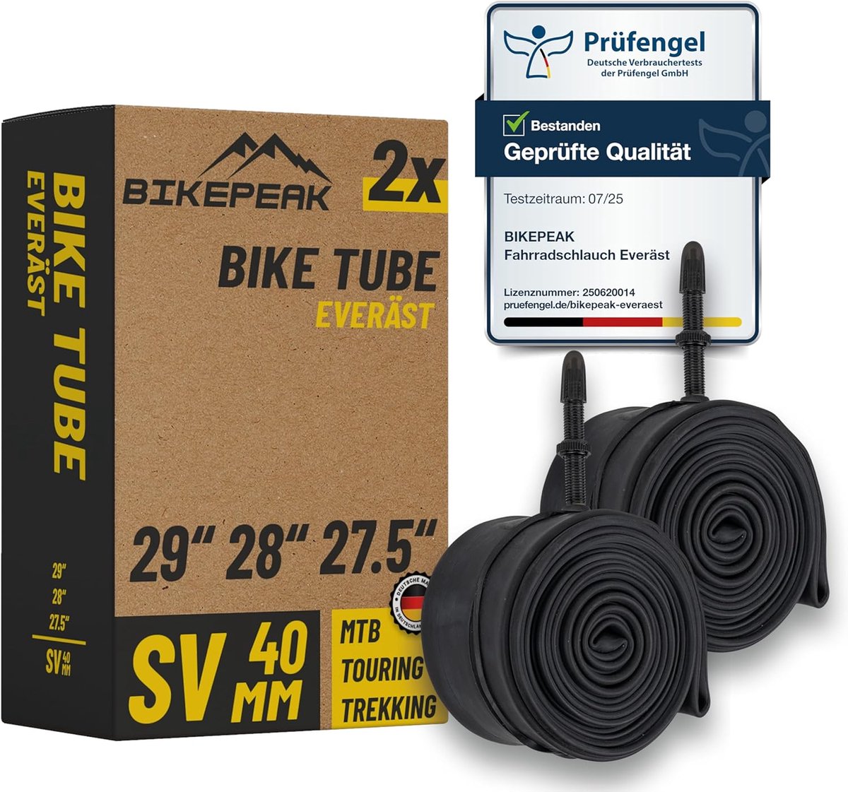 SnelShoppen - 2x Binnenband MTB 29 inch SV Franse/Presta Ventiel 40 mm - Fiets Binnenbanden voor Mountainbike en Gravelbike - Geschikt voor 27.5-29 in