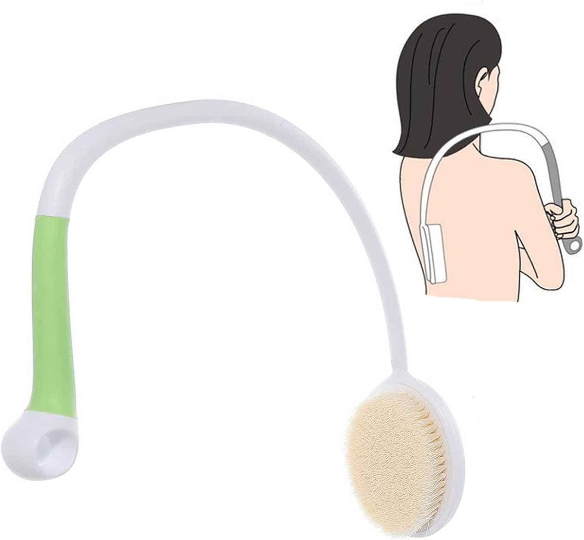 SnelShoppen - Ergonomische Doucheborstel met Lange Handgreep - Ideaal voor Rug en Moeilijk Bereikbare Lichaamsdelen - Verbeter Je Huidgezondheid - Com