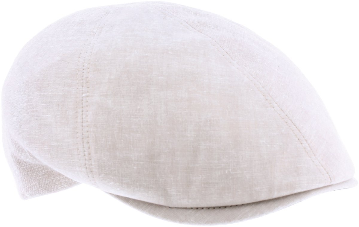 Herman casquette plate unie beige de fabrication italienne avec dessous de la visière imprimée