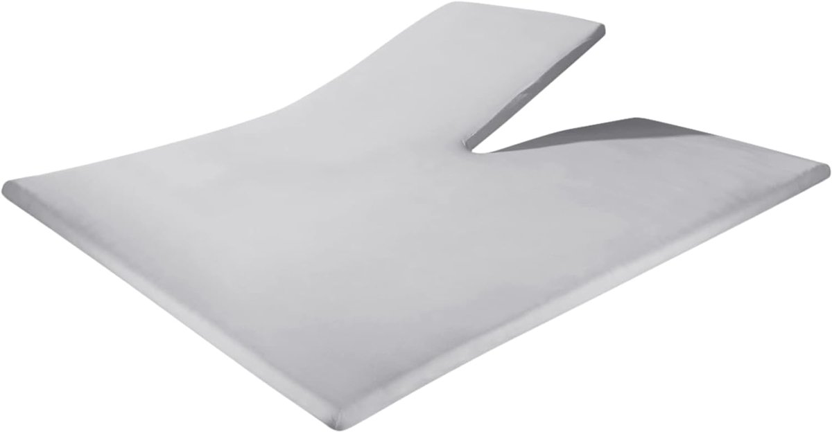 SnelShoppen - Fitted Sheet Split Topper Jersey 160x220 cm - Matrasbeschermer voor Hoogte 8-12 cm - Stretchable, Duurzaam en Zacht in Grijs