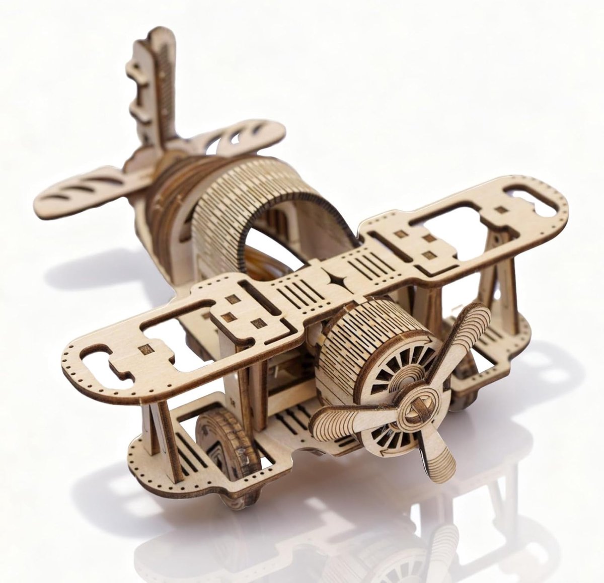 SnelShoppen - 3D Houten Puzzel Vliegtuig Model, Unieke Decoratie en Knutselitem, Veilig Hout, Geen Lijm Nodig, Voor Verjaardag, Vaderdag, Kinderen