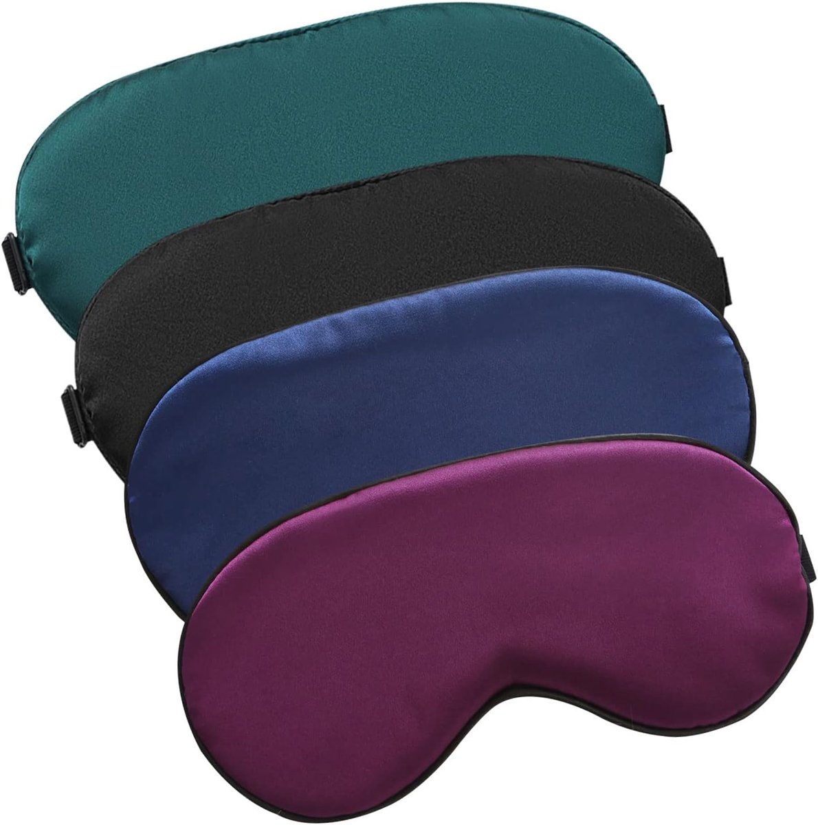 Thijox - 4 Stuks Zijden Slaapmasker voor Volwassenen en Kinderen, Zacht en Comfortabel Oogmasker voor Verduistering, Verstelbare Band, Ideaal voor Sla