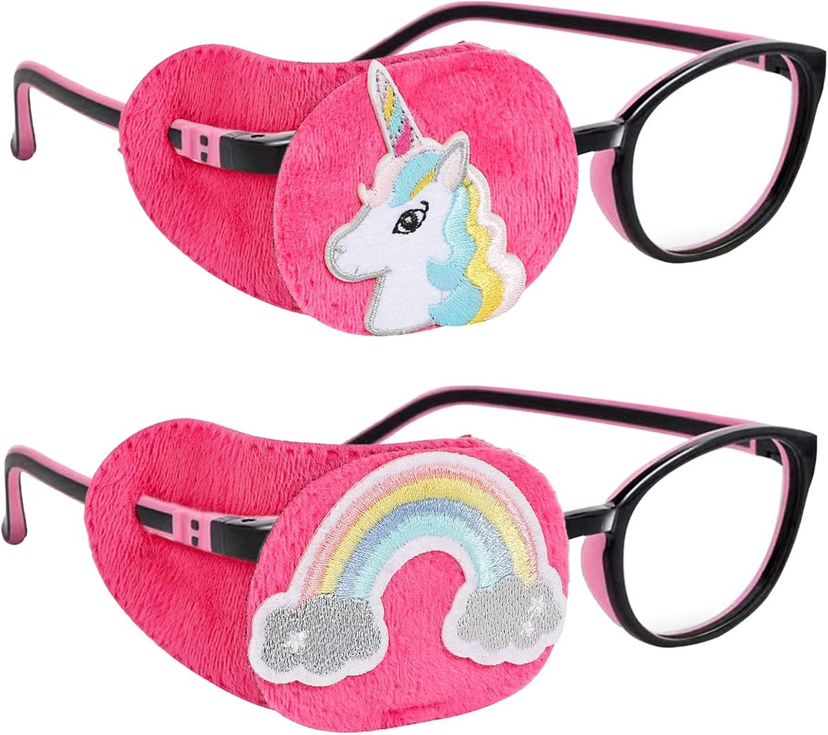 SnelShoppen - 2 x Kinder Oogmaskers, Medische Oogbescherming, Amblyopie Behandeling, Zachte Roze Oogpleisters voor Kinderen en Volwassenen, Geen Licht