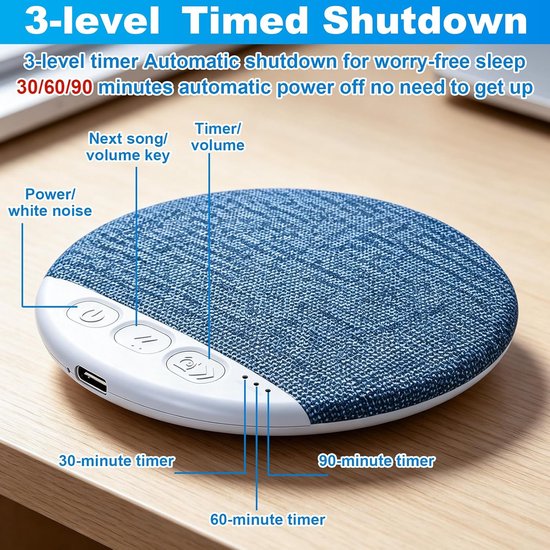 Thijox - Bluetooth kussen luidspreker voor slaap en ontspanning, draadloze mini-luidspreker met stereo-bas, witte ruis, slaaphulp voor smartphone, ide — afbeelding 5