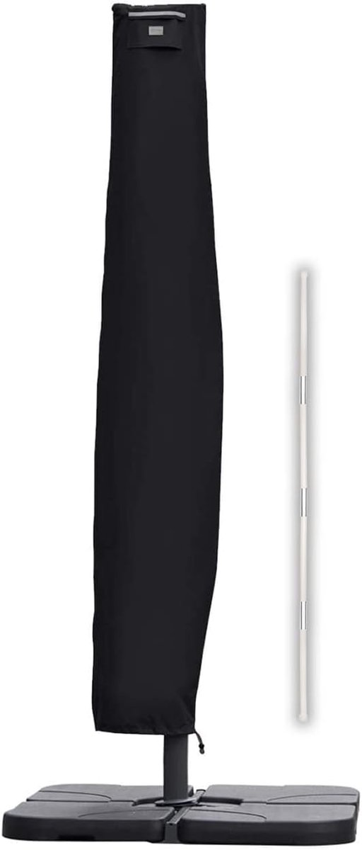 Thijox - Beschermhoes voor Parasol 260cm, Afdekhoes Zwart, Waterdicht, UV-Bestendig, Tuinaccessoire, Bescherming voor Buiten, 40/70/50cm