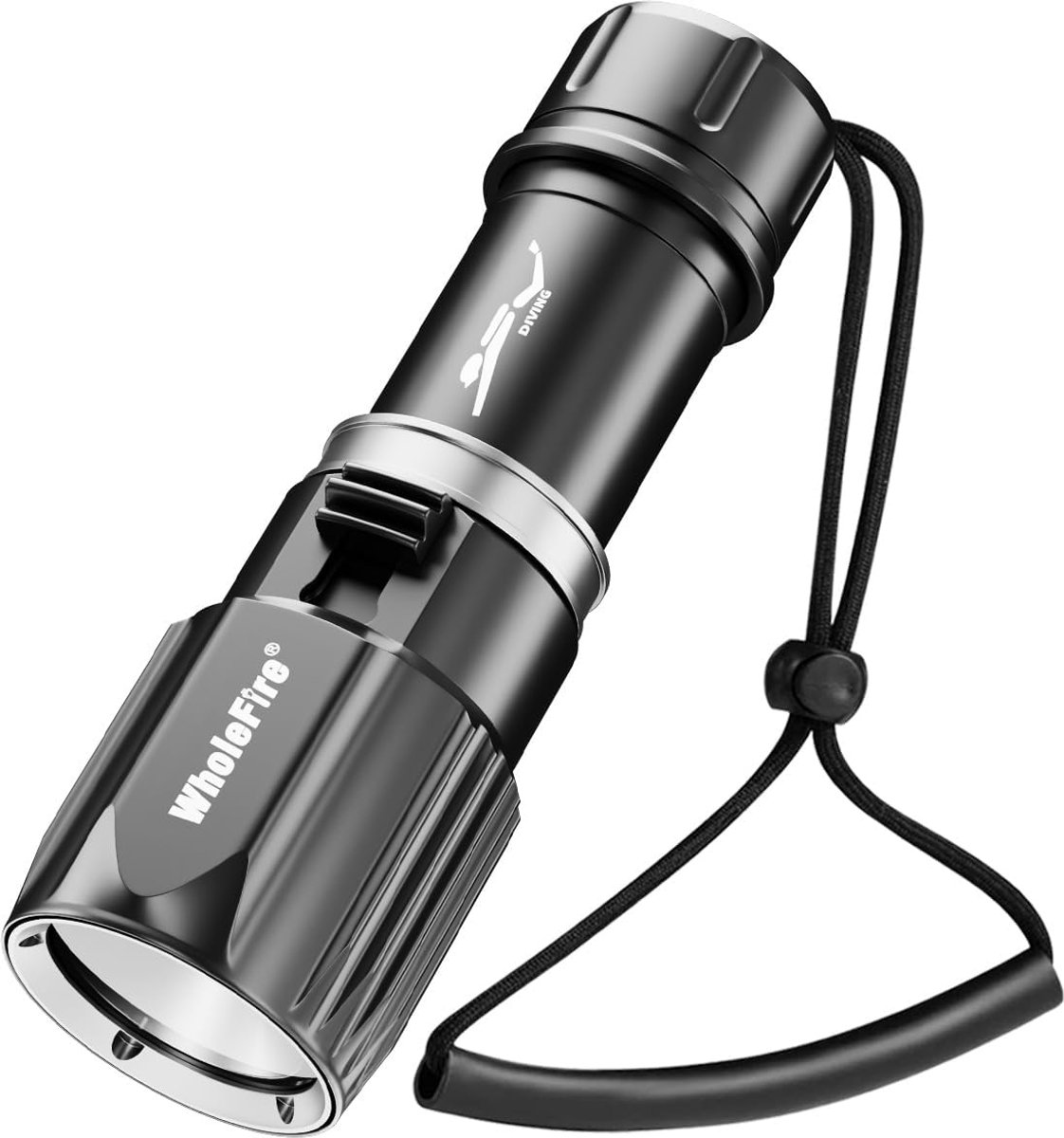 SnelShoppen - Superheldere XHP70 Duiklamp 6000 Lumen, IPX8 Waterdicht, 30 Meter Onderwater Flashlight, Oplaadbare Duiklamp voor Nachtduiken, Vissen, B