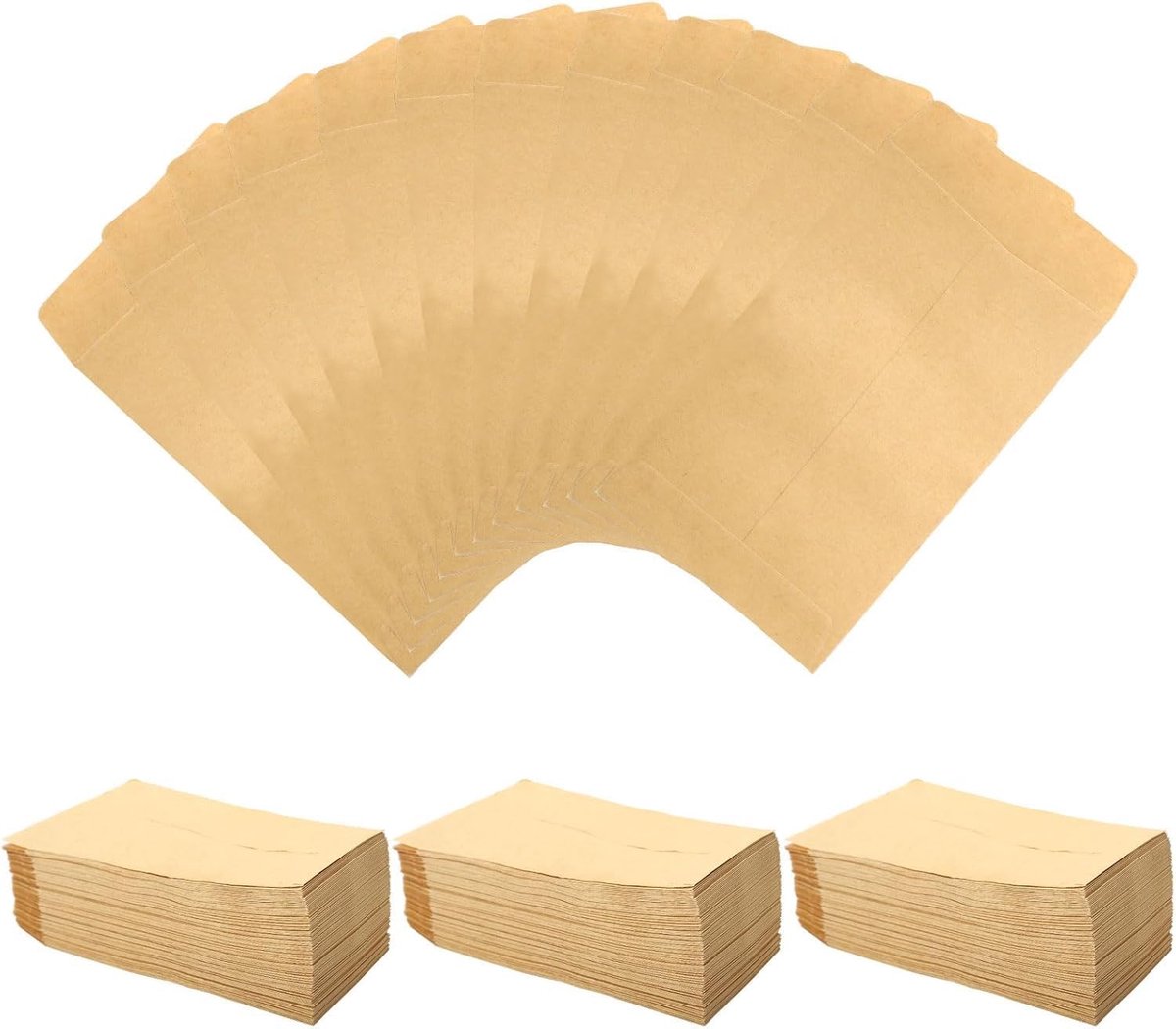 SnelShoppen - 300 stuks bruine papieren zakken 6 x 10 cm, mini kraftpapier zakjes, zaadzakjes voor bruiloft, Kerstmis, knutselen, cadeauverpakking, du
