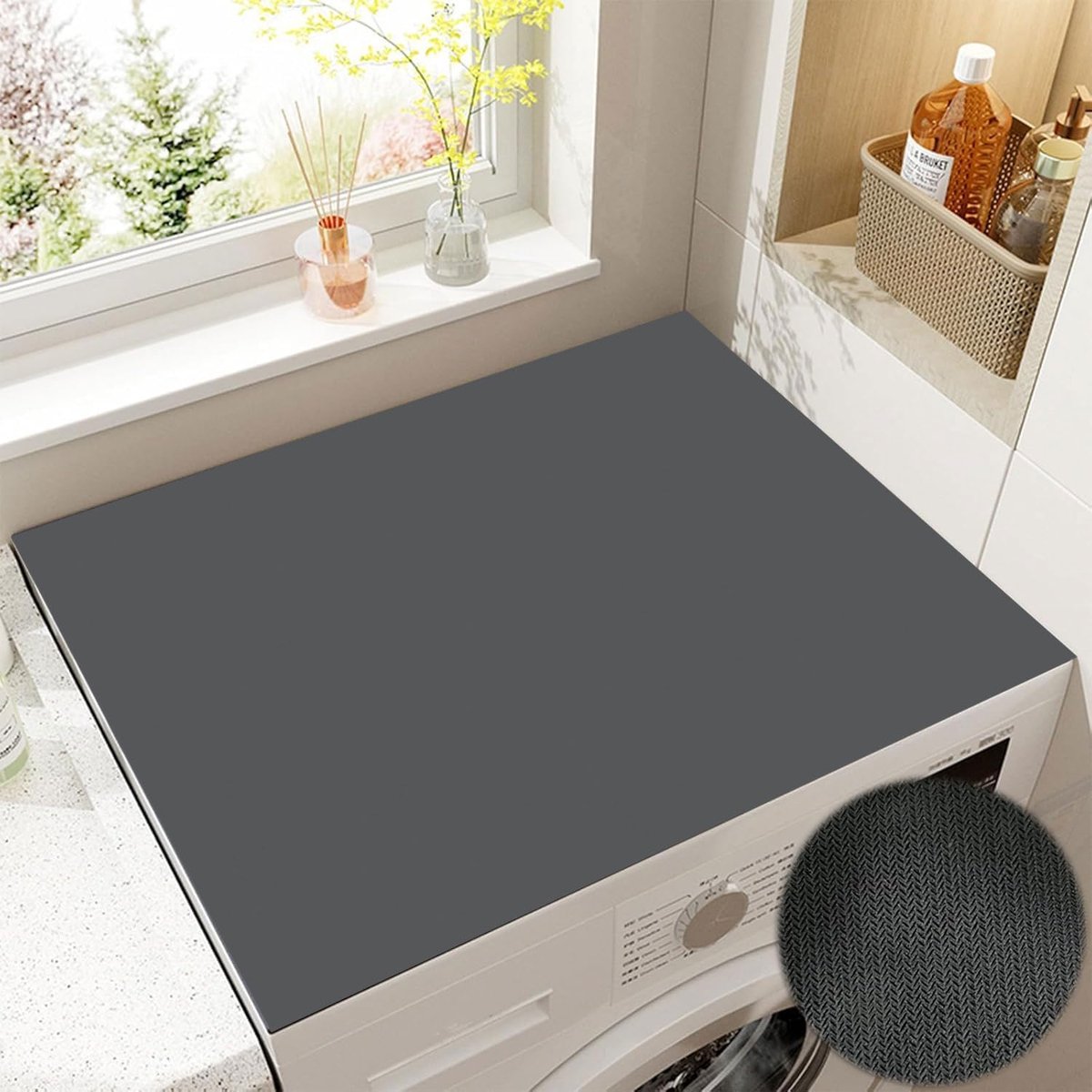 SnelShoppen - Wasmachine Pad 60x60 cm - Universele Wasmachine Cover - Zacht en Snijbaar - Diatomiet Aarde Materiaal - Waterabsorberend en Scratches Be