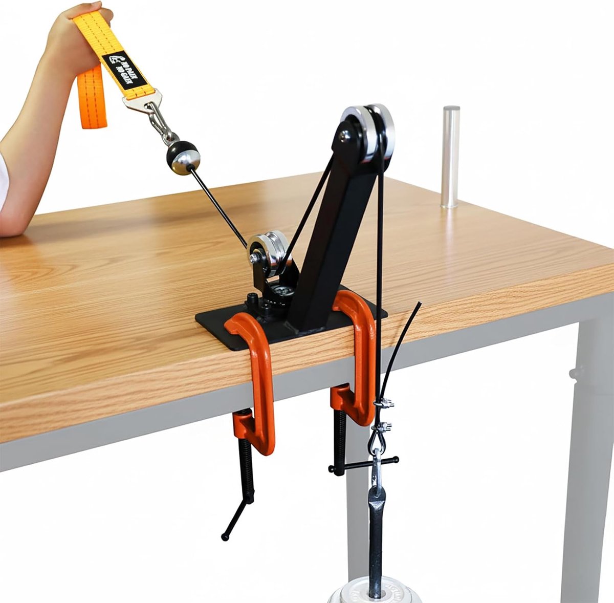SnelShoppen - Professioneel Arm Wrestling Training Pulley Systeem - Versterker voor Pols en Onderarm - 1.5m Verstelbare Kabel - Aluminium Draaipunten