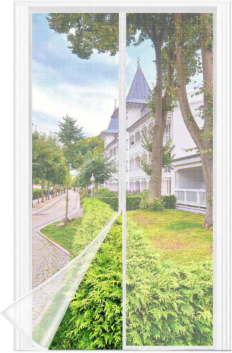 SnelShoppen - Magnetisch Vliegenraam 95 x 215 cm - Fijn Net - Automatische Sluiting - Houdt Insecten Buiten - Ideaal voor Tuin, Keuken en Zomer